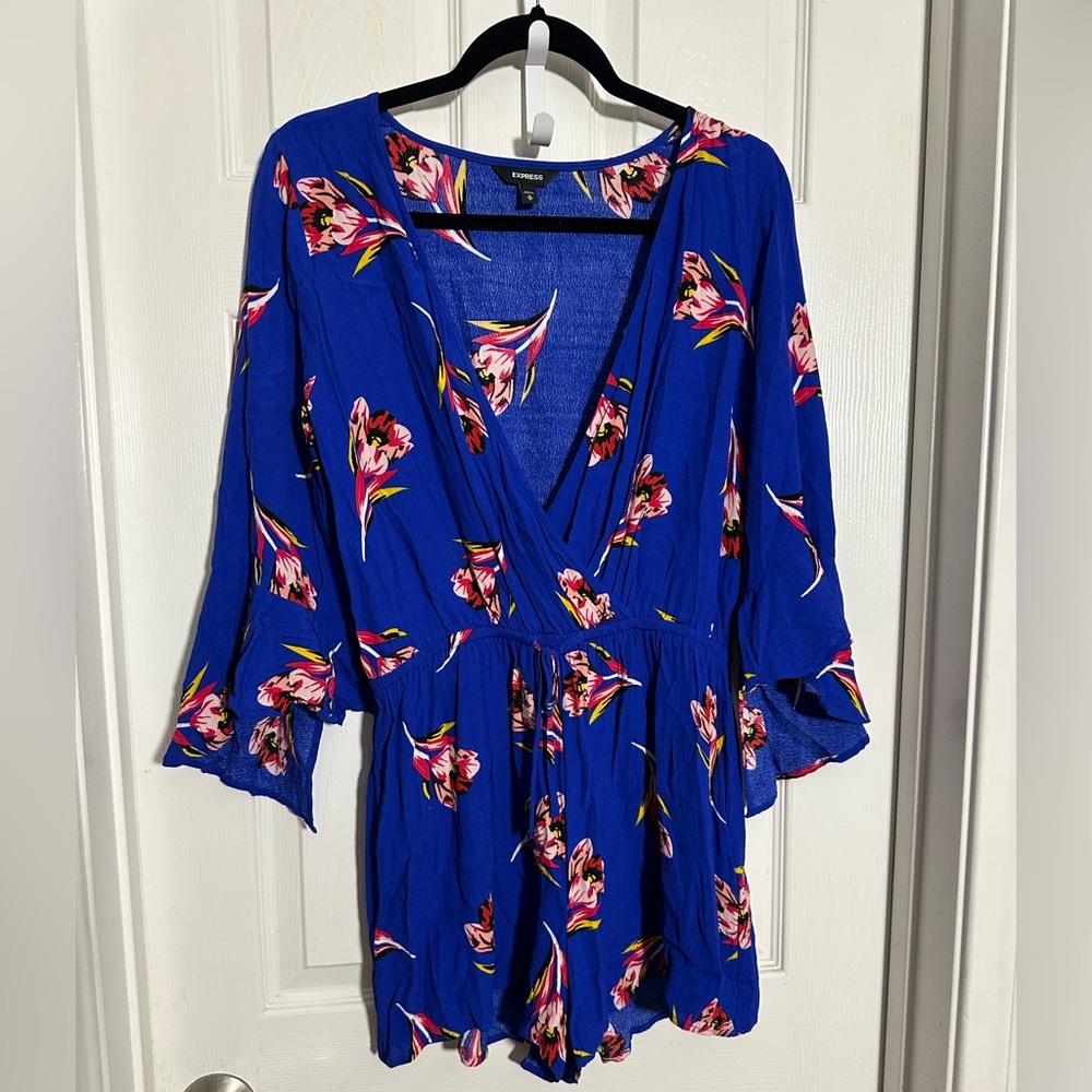 Express Blue Floral Romper